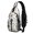 Hedgehog and Flower White Pattern, variant on Hedgehog and Flower White Pattern Sling Backpack, Casual Day Sling Pack with Earphone Port, Multi Pocket Design Gift Ideas for Travel Shopping