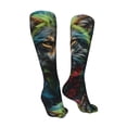 thumbnail image 3 of Kdxio Realistic Style Colorful Wolf Funny Silky Novelty Funky Long Knee High Socks Soft 3D Print Cosplay Crazy Stockings for Men Women, 3 of 8
