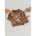thumbnail image 3 of Bagilaanoe Toddler Baby Girl Boy Casual Sweatshirt Long Sleeve Letter Print Pullover 6M 12M 18M 24M 3T Kids Fall Loose Tee Tops, 3 of 8