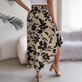 thumbnail image 6 of Women's Long Skirts Floral Elastic High Waist Asymmetrical Hem Skirt, 6 of 9