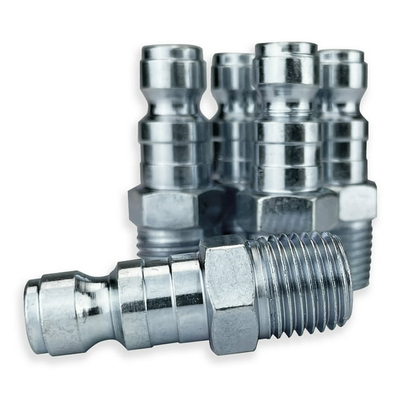 5 Tru-Flate Style 1/4-inch NPT Male Coupler Nipples for Shop Air Line Hose Tools by TYK Industries