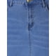 thumbnail image 5 of Falda de mezclilla midi ajustada para mujer, de tiro alto, con rotos y dobladillo sin terminar, estilo casual, color azul claro, 5 of 6