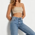thumbnail image 4 of Busydd Bandeau Strapless Bras for Women S-XL Full Coverage Wireless Bras for Women Comfort Supportive Ribbed Seamless Bra M, 4 of 5