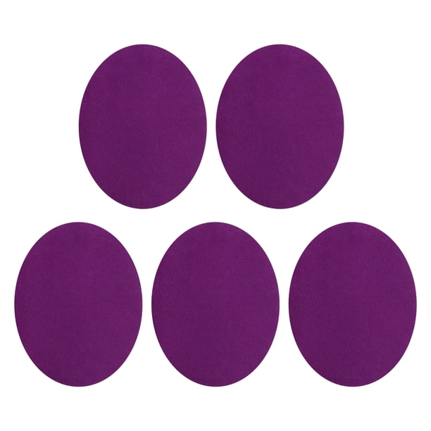 Uxcell 5Pcs Parche de planchar, parches de terciopelo para codos y rodillas, reparación de tela para manualidades de ropa, suéteres, pantalones, camisas, 6x4 pulgadas morado