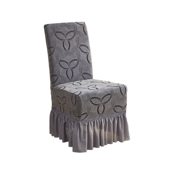 High-Elasticity Chair Cover, Jacquard Pattern Dining Chair Slipcovers, Elegant Skirt-Style Design for Home Decoration, Ideal for Weddings and Formal Events, Perfect for Homeowners