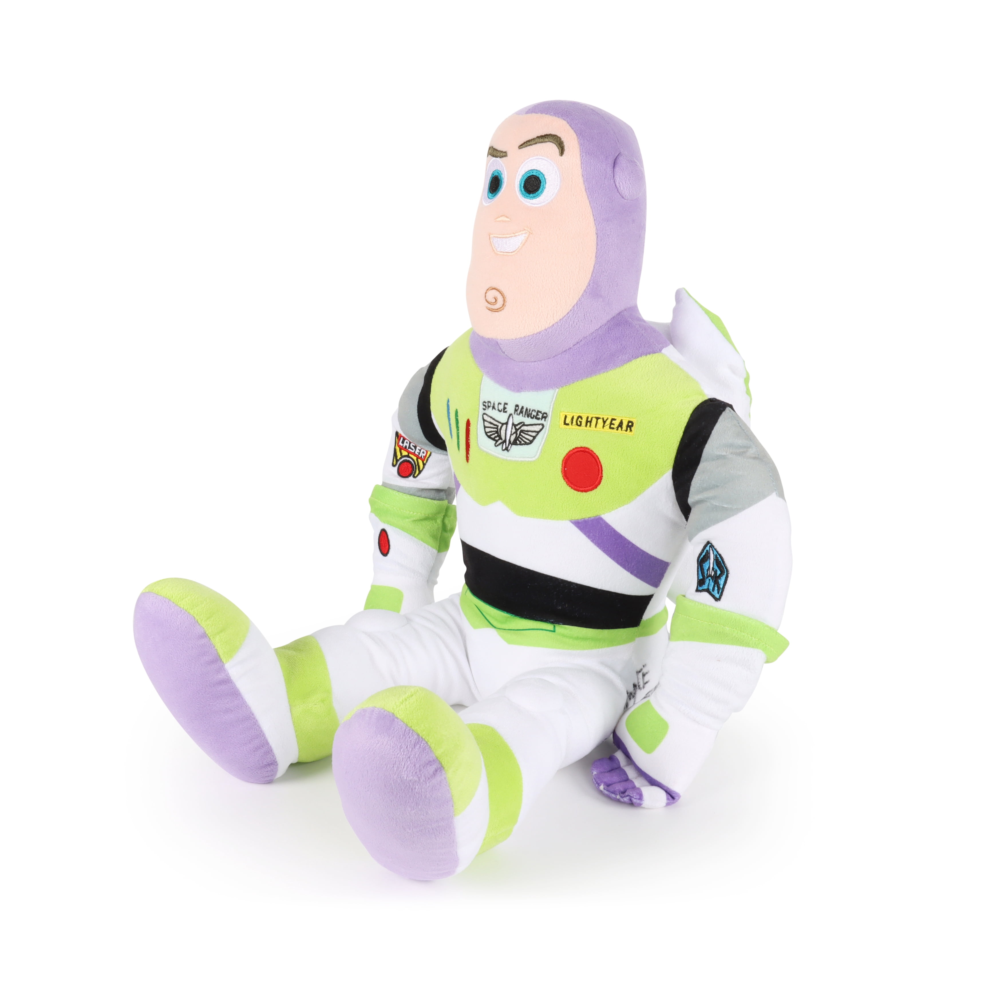 Toy Story Buzz Lightyear Kids Decorative Weighted Pillow Buddy, Polyester Velboa, Green & Purple, Disney