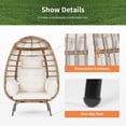 thumbnail image 3 of CL.HPAHKL Oversized Egg Chair with Stand Outdoor Indoor Wicker Egg Chair with Cushion Basket Lounge Chair Reading Chair for Patio, Garden, Backyard, Porch, White, 3 of 6