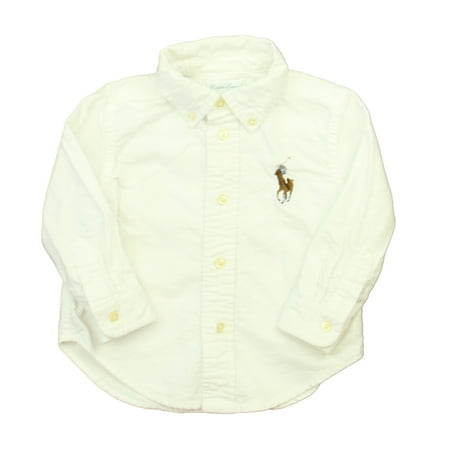 

Pre-owned Ralph Lauren Boys White Button Down Long Sleeve size: 12 Months