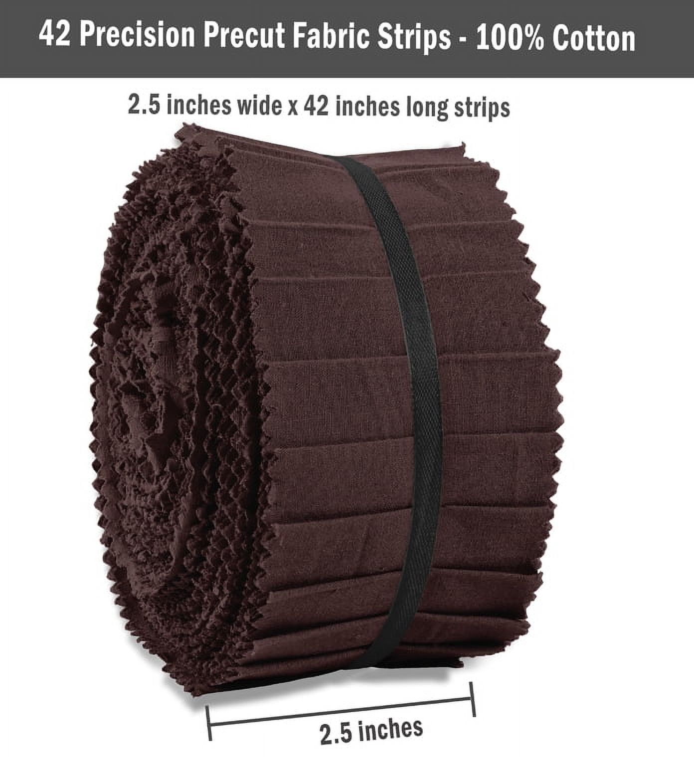 Soimoi 40Pcs Solid Dark Brown Precut Fabrics Strips Roll Up 2.5 Inches Cotton Jelly Rolls For Quilting