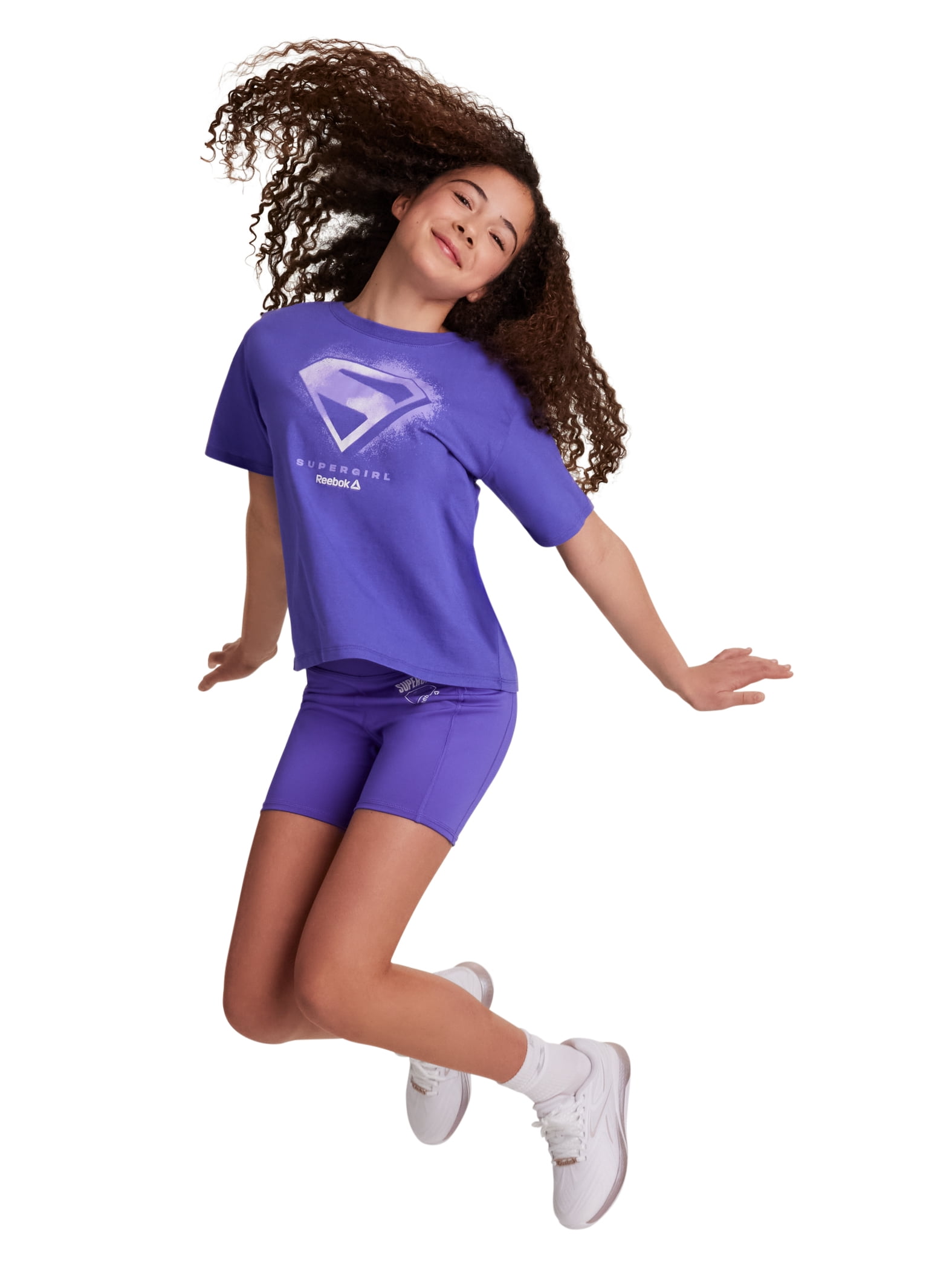 Reebok Girl’s Supergirl Short Sleeve Graphic T-Shirt, Sizes 4-18