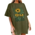 thumbnail image 2 of FcBaudy Hauts pour Femmes, Chemises pour Femmes, Chemisiers et Chemises à Manches Courtes à Col Rond pour Femmes, T-Shirts Décontractés à Imprimé de Fleurs à Manches Courtes, Blouse Surdimensionnée en Polyester pour Femmes, 2 of 7
