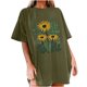 thumbnail image 1 of Faldas Cortas para Mujeres, Impresión de Flores Casual Oversized Camiseta de Manga Corta Top Hecho de 95% Poliéster 5% Spandex para Primavera Verano, Falda Corta de Verano, 1 of 7