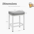 thumbnail image 6 of CONCETTA Bar Stools Set of 2, Hight 24 Inch Kitchen Barstools with Metal Base, PU Leather Saddle Seats for Kitchen, Gray, 6 of 6