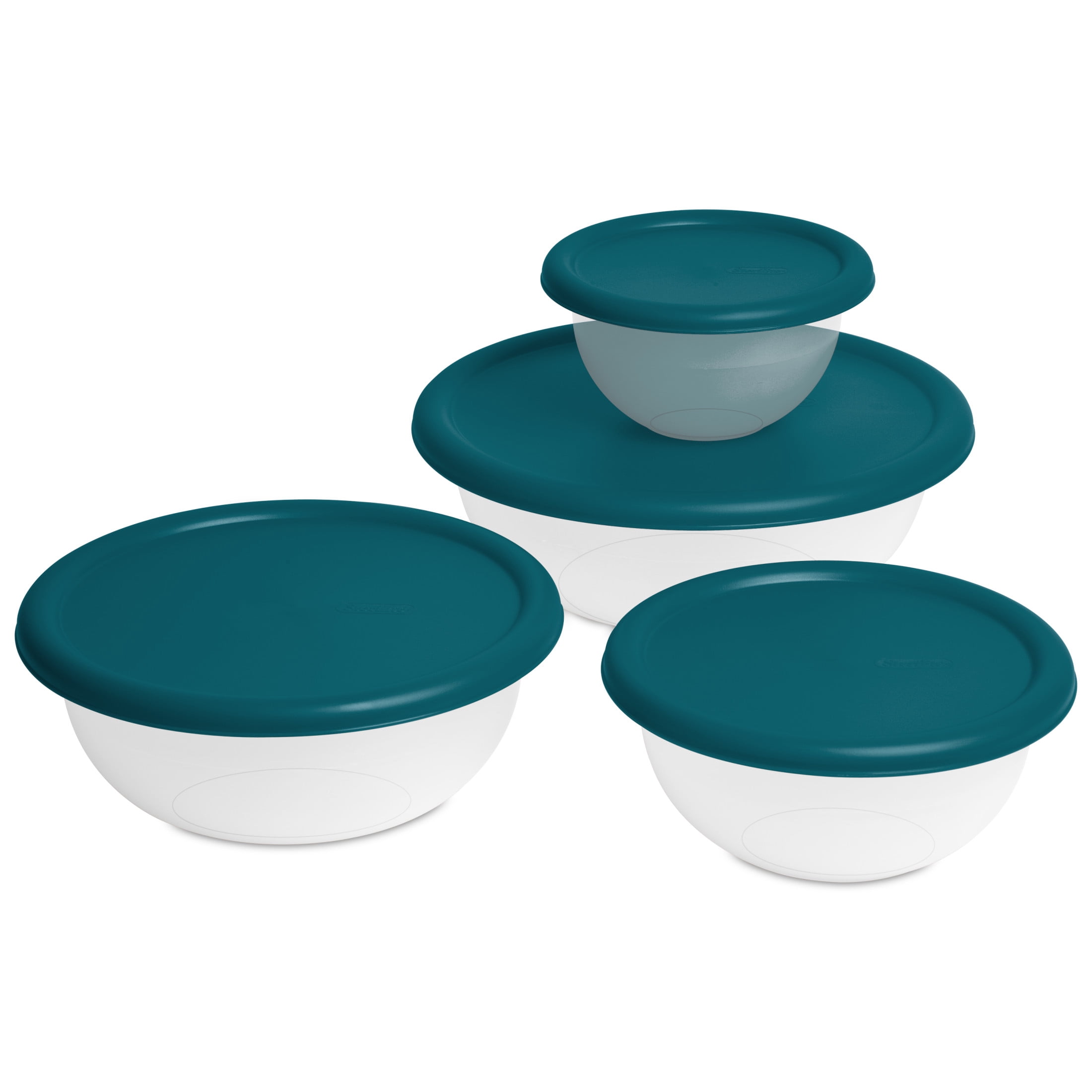 Mainstays 8 Piece Covered Bowl Set, Plastic Nesting Food Prep