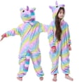 thumbnail image 2 of Pijamas de invierno para niños y niñas, ropa de dormir de panda, dinosaurio, unicornio, kigurumi, onesies para niños, manta para dormir, disfraz de bebé, 2 of 4
