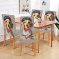 thumbnail image 2 of Yayeee 4 Pack Dining Chair Covers Stretch Parson Chairs Slipcovers Seat Protector, Yellow Dog Artist, 2 of 6