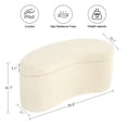 thumbnail image 5 of Zesthouse 39.4" Modern Storage Ottoman Bench, Crescent Entryway Bench with Storage, Sherpa Upholstered Bench for Bedroom Living Room, Flip Top, Beige, 5 of 11