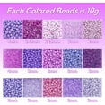 thumbnail image 2 of 15 Color 4mm Small Assorted Glass Seed Beads,3mm Bugle Beads Friendship Bracelet Kit,2mm Tiny Tube Beads for Jewelry Making(Purple Bead), 2 of 11