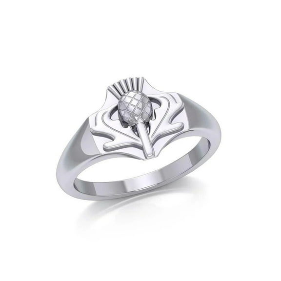Scottish Thistle 925 Sterling Silver Ring Fine Celtic Jewelry