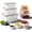 Gray, variant on Fruit Storage Containers for Fridge, Produce Containers for Fridge with Removable Colander,4 in 1 Food Storage Container Keep Fruits, Vegetables, Berry, Meat Fresh longer (Blue)
