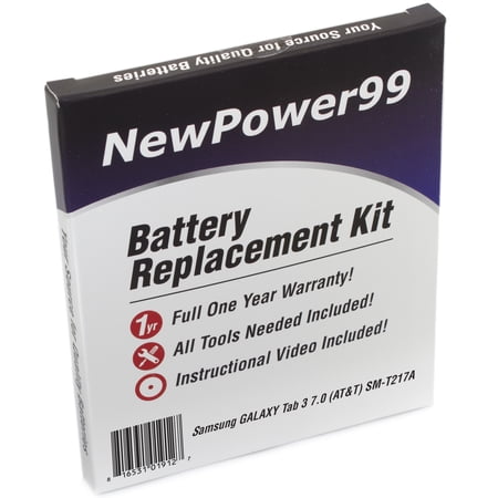 Samsung Galaxy Tab 3 7.0 SM-T217A (AT&T) Battery Replacement Kit with Tools  Video Instructions  Extended Life Battery and Full One Year Warranty price history on PriceWatchPro
