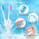 thumbnail image 5 of sweethay Pack of 2 Folding Toothbrush Portable School Cleaning Traveling Office Gums Soft Teeth Hiking Household Toothbrushes cuidado de los oídos Azul rosado, 5 of 6