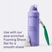 Flamingo Women's Razor Shaving Set with Razor Handle and 5-Blade Razor Cartridges, Matcha, 4 Piece