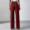 thumbnail image 5 of HUJlwoi Dress Pants Women High Waist Wide Leg Work Pants Business Office Elegant Slacks with Pockets Stretchy Trousers, 5 of 5