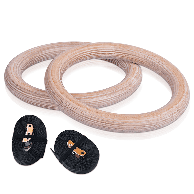 Buy Wood Gymnastic Rings with Adjustable Straps Heavy Duty Gym Equipment  28mm at affordable prices — free shipping, real reviews with photos — Joom