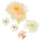 thumbnail image 1 of 5 piezas de clips para el cabello con flores falsas, accesorios para el cabello de flores para mujeres y niñas, naranja y blanco, 1 of 7