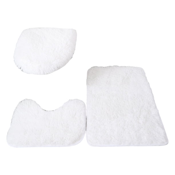 Injueey 3 piezas exquisitas alfombras de baño antideslizantes hechas a mano textura fuerte absorción de agua antideslizante blanco Type3 NO3