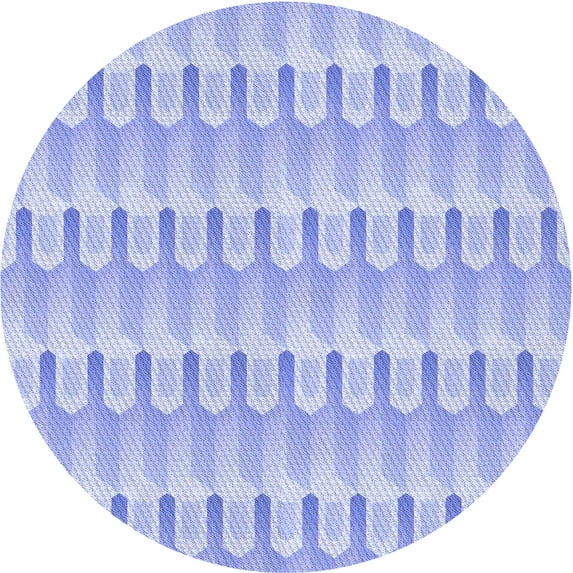 Ahgly Company Indoor Round Patterned Sky Blue Dress Blue Area Rugs, 3' Round