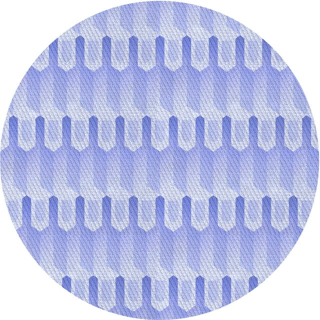 Ahgly Company Tapis Rond Lavable en Machine Intérieur Transitionnel Bleu Ciel, 4 Pieds Rond