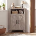thumbnail image 6 of Giantex Corner Storage Cabinet, 2-Door Sideboard Organizer, Space-Saving Corner Shelf, Gray, 6 of 6