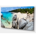 thumbnail image 2 of Turquoise Ocean Water with Rocks - Modern Seascape Canvas Artwork, 2 of 3