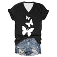 thumbnail image 4 of Bibifish Womens Tees Graphic Print V Neck Short Sleeve Tshirts Comfy Soft Fabric Casual Street Style Fashion Summer Tees, 4 of 4