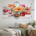 thumbnail image 4 of Designart "Coral Geraniums Garden Euphony II" Floral Metal Wall Art Set, 4 of 5