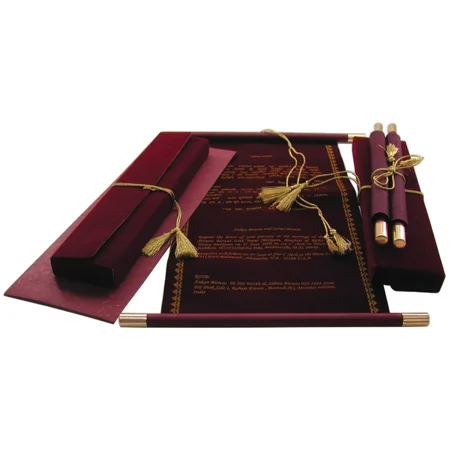 wedding invitation engagement party invitations,Scroll card,bridal shower invitations, velvet cloth style wedding card