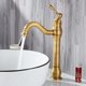 thumbnail image 4 of Grifo Alto para Lavabo, Baño, Vintage, Bronce, Giratorio 360°, Mezclador Monomando para Lavabo, Caño Paffoni de Latón, con Agua Fría y Caliente, 4 of 5