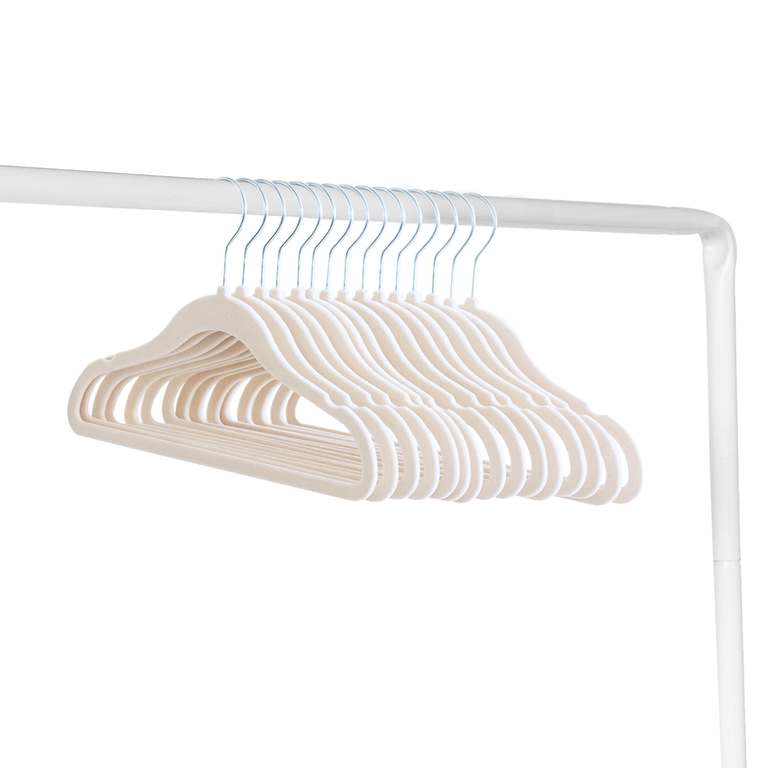 3 Sprouts Baby Velvet, Non-Slip Clothes Hangers - Pack of 30 - Beige