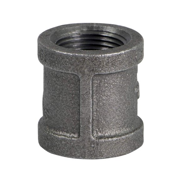 Supply Giant CNMS0034 1/2"""" Acoplamiento recto izquierdo/derecho de hierro maleable negro""