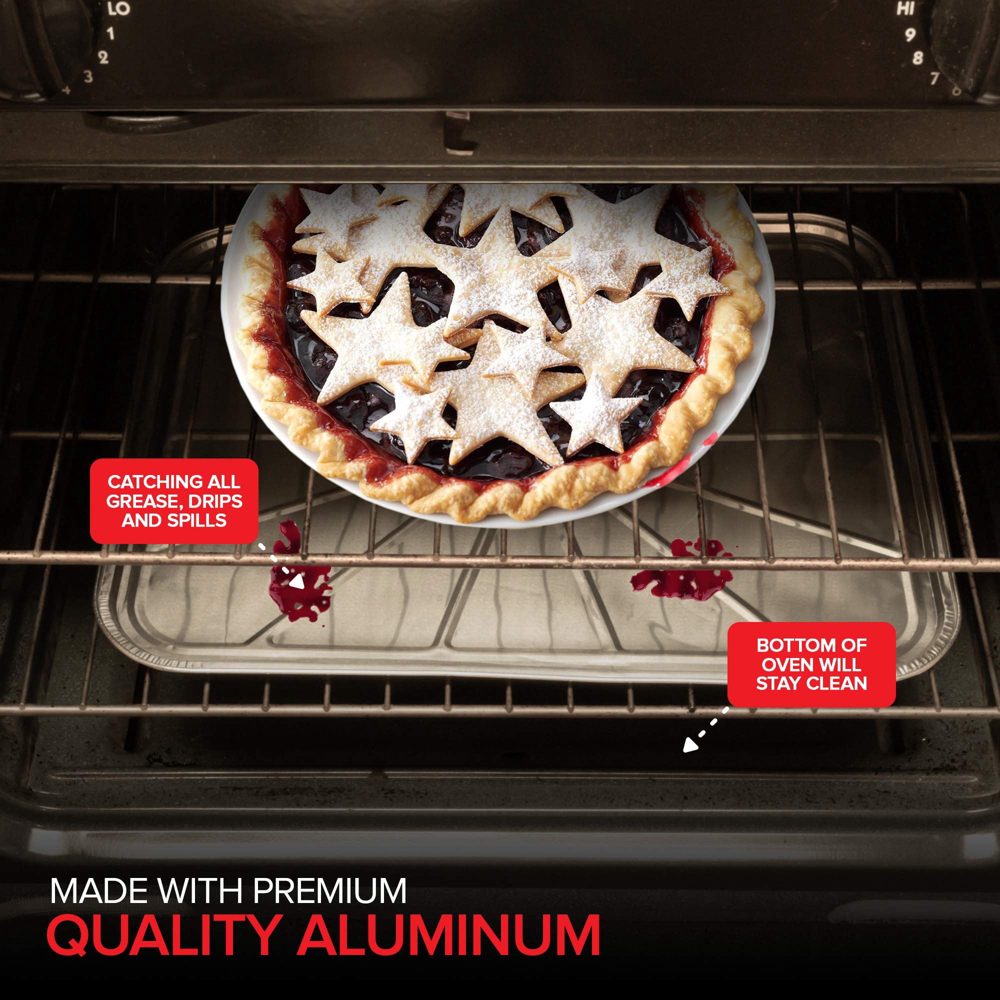 Disposable Foil Oven Liners (5 Pack) Aluminum Foil Oven Liners for Bottom of Electric Oven & Gas Oven, Reusable Oven Drip Pan Tray for Cooking & Baking, Disposable Baking Mats - Stock Your Home