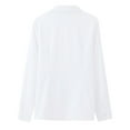 thumbnail image 5 of TKLPEHG Long Sleeve Tops for Women Lapel Button Shirt Loose Fashion Solid Color Lightweight Casual Fall Tops Comfy Blouses Pullover (White,XXXXXL), 5 of 7