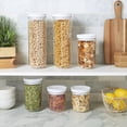 thumbnail image 3 of Mason Craft & More 6 Piece Clear Plastic Tall Food Storage Canisters Containers Set Airtight Dishwasher Safe, 18 oz. / 29 oz. / 51 oz., 3 of 7