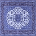 thumbnail image 1 of Ahgly Company Machine Washable Indoor Square Medallion Blue Traditional Area Rugs, 4' Square, 1 of 4