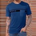 thumbnail image 2 of LMOIPLI Basic T Shirts for Mens Color Block Crew Neck Short Sleeve Shirts Summer Comfy Trendy Tee Tops with Pocket Dark Blue XXXL, 2 of 5