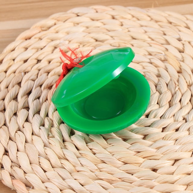 WEUVEB 1Pcs Green Plastic Castanet Kids Percussion Toy for Baby Early Development Musical Instrument