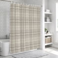 thumbnail image 6 of Buffalo Plaid Bathroom Shower Curtains with 12 Hooks Polyester Waterproof Shower Curtain for Stalls and Bathtubs Slate Gray Farmhouse Gingham Striped Decorative Bathroom Privacy Curtain 60x72 Inches, 6 of 9