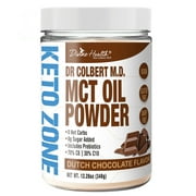 Divine Health MCT Oil Powder | Dutch Chocolate Flavor | 70% C8 | 30% C10 | Recommended in Dr. Colbert's The Keto Zone Diet Book | 0 Net Carbs | 30 Day Supply | 348g