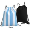 thumbnail image 4 of Leisure Draw String Mouth Backpack 16 X 14 Woven Band Durable Not Easy To Fall Off In Travel Portable Draw String Design Light Blue Stripe_2, 4 of 8